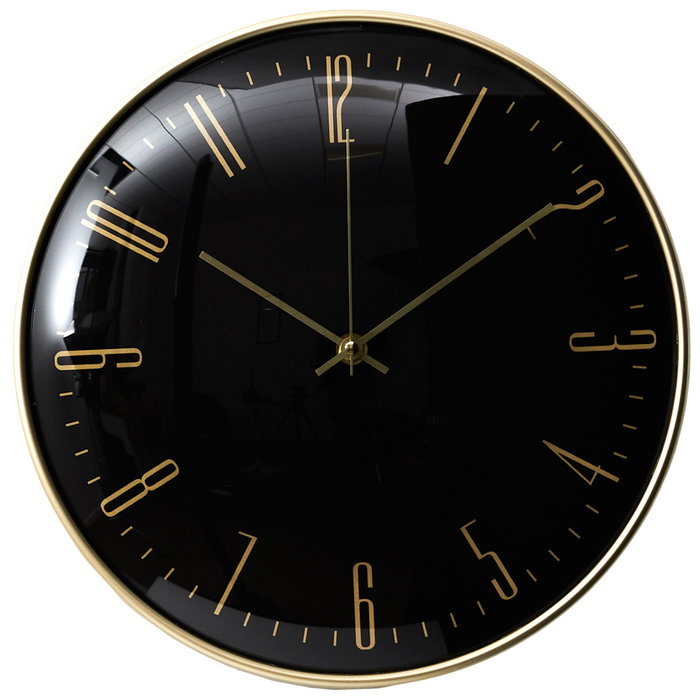 Home Deco Factory Reloj de pared silencioso modelo Luce con detalles en dorado Home Deco Factory Reloj de pared silencioso modelo Luce con detalles en dorado