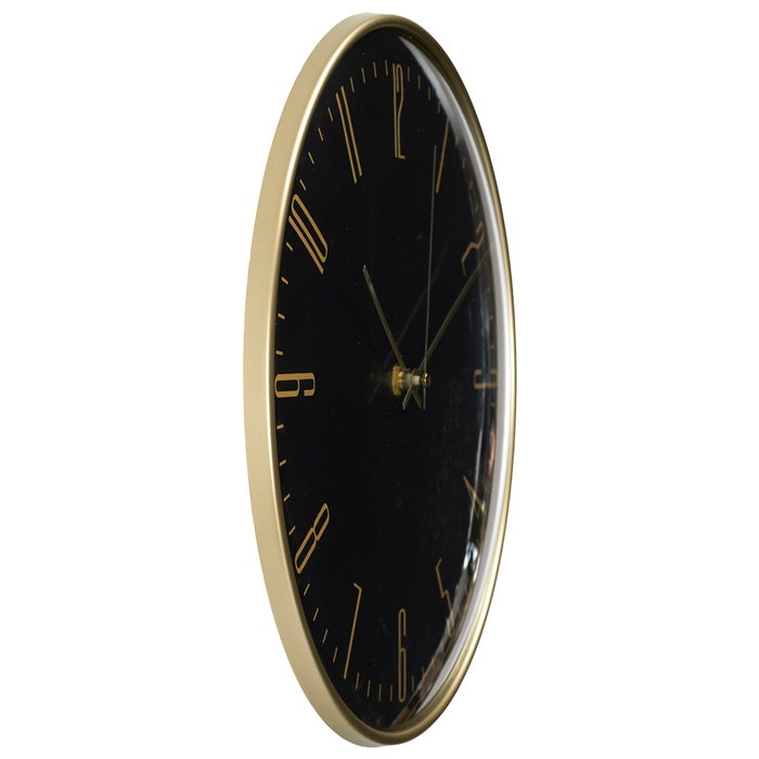 Home Deco Factory Reloj de pared silencioso modelo Luce con detalles en dorado Home Deco Factory Reloj de pared silencioso modelo Luce con detalles en dorado