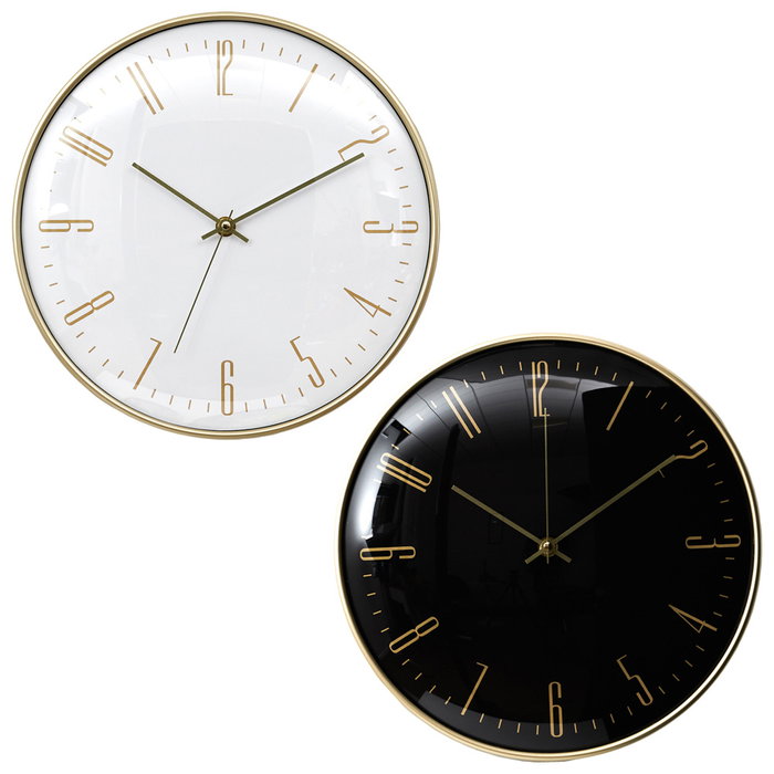 Home Deco Factory Reloj de pared silencioso modelo Luce con detalles en dorado Home Deco Factory Reloj de pared silencioso modelo Luce con detalles en dorado
