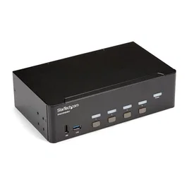 StarTech.com KVM Switch HDMI 4 Puertos 4K 30Hz para 4 Ordenadores, Conmutador KVM HDMI con Montaje en Rack, Resolución 3840x2160, 4K Ultra HD, USB, Negro