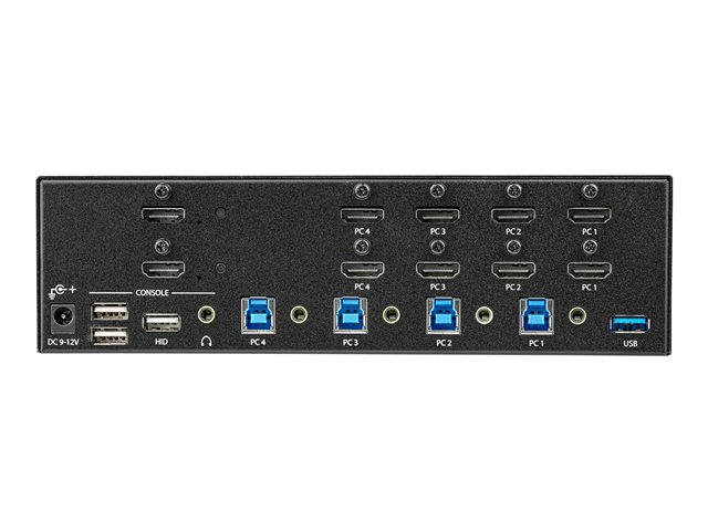 StarTech.com Switch Conmutador KVM de 4 Puertos HDMI 4K de Pantalla Doble