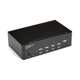 StarTech Switch Conmutador KVM 4 Puertos HDMI 4K 30Hz, KVM Extender HDMI, Montaje en Rack, 3840 x 2160 Pixeles, 4K Ultra HD