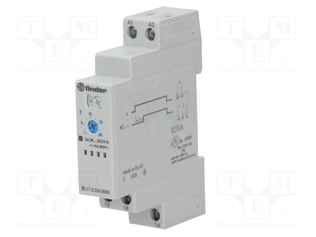 FINDER Relé de tiempo Serie 80 24-240VAC/DC SPDT