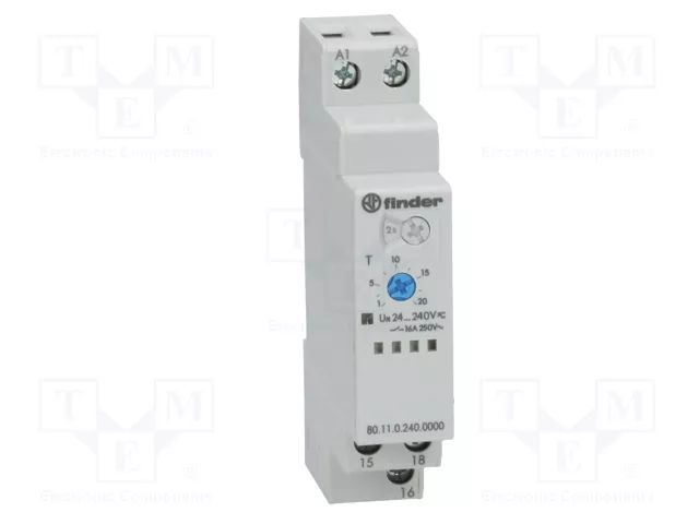 FINDER Relé de tiempo Serie 80 24-240VAC/DC SPDT
