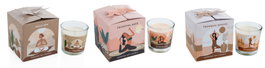 DKD Home Decor Surtido de 3 Velas de Cera de Parafina Yoga, 60 g cada una