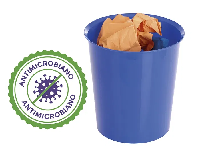 Archivo 2000 Papelera Plástico Azul 18 Litros Antimicrobiana Sanitized 290x310 mm