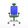 PIQUERAS Y CRESPO Silla de oficina Motilla con mecanismo Sincro/Traslack, Verde y Azul