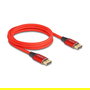 DeLOCK Cable DisplayPort a DisplayPort 2.1, 16K 15360x8640 60Hz, 2m, Macho/Macho, Rojo, 3 Capas Blindaje, 40 Gbit/s (DP Cable)