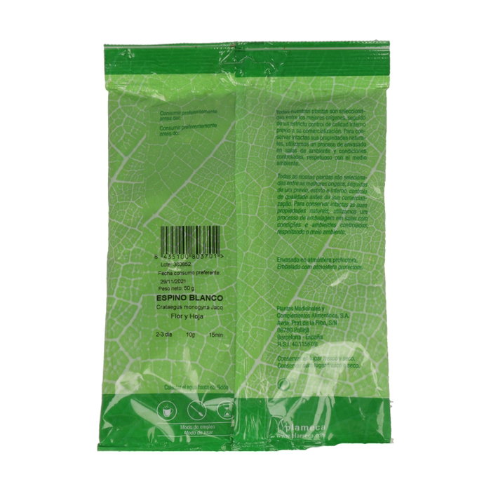 Plameca Espino Blanco flor y hojas trituradas 50 g