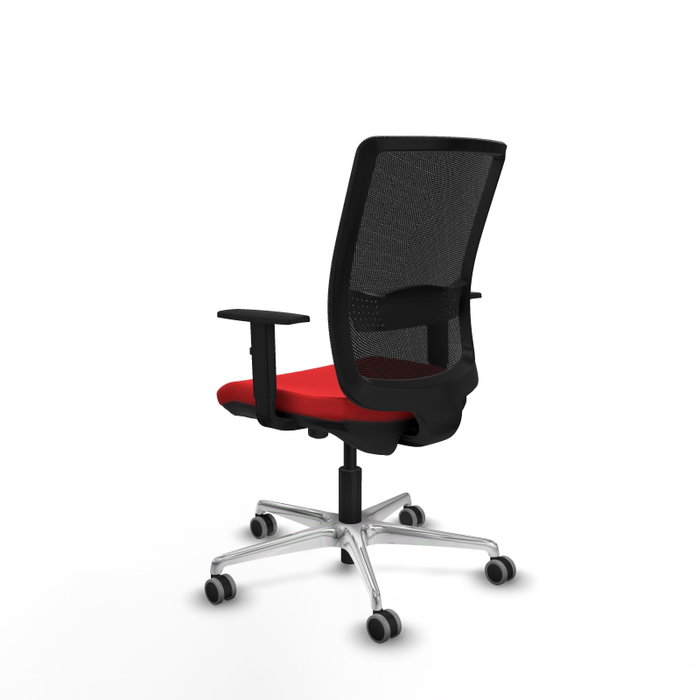 PIQUERAS Y CRESPO Silla de oficina Haches con mecanismo Sincro/Traslack, Rojo y Negro