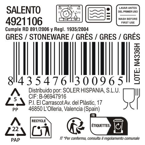 Inde Bol Salento 650 cc Ø 13.3 cm (24 Unidades)