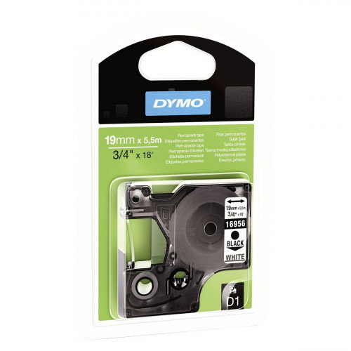 Dymo Cinta de transferencia térmica D1 19mm x 5,5m Negro sobre blanco Poliéster Dymo Cinta de transferencia térmica D1 19mm x 5,5m Negro sobre blanco Poliéster