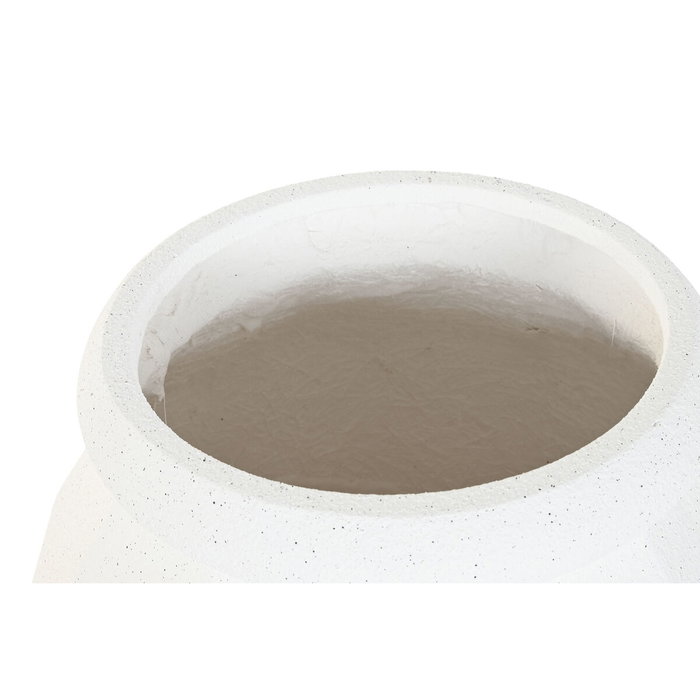 DKD Home Decor Macetero Magnesia 47x47x61 Rugoso Blanco Roto