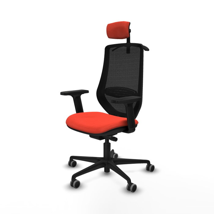 PIQUERAS Y CRESPO Silla de oficina Mardos con mecanismo Sincro/Traslack, Naranja oscuro y Negro