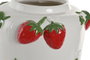 DKD Home Decor Jarrón Shabby Blanco Rojo Cerámica Fresas 21 x 30 x 21 cm (2 Unidades)