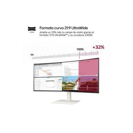 LG Monitor Profesional Ultrapanorámico Curvo 38WR85QC-W 37.5" WQHD+ IPS Blanco LG Monitor Profesional Ultrapanorámico Curvo 38WR85QC-W 37.5" WQHD+ IPS Blanco