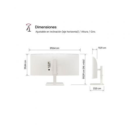 LG Monitor Profesional Ultrapanorámico Curvo 38WR85QC-W 37.5" WQHD+ IPS Blanco LG Monitor Profesional Ultrapanorámico Curvo 38WR85QC-W 37.5" WQHD+ IPS Blanco
