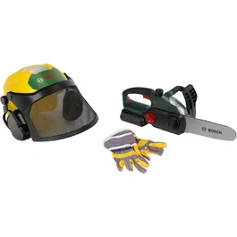 BOSCH - Set de leñador con motosierra eléctrica de juguete, casco y guantes - Juguete de imitación para niños - KLEIN 8197 - AACFR07422