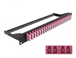 DeLOCK Panel de parches de fibra 19″ 24 puertos LC Quad violeta