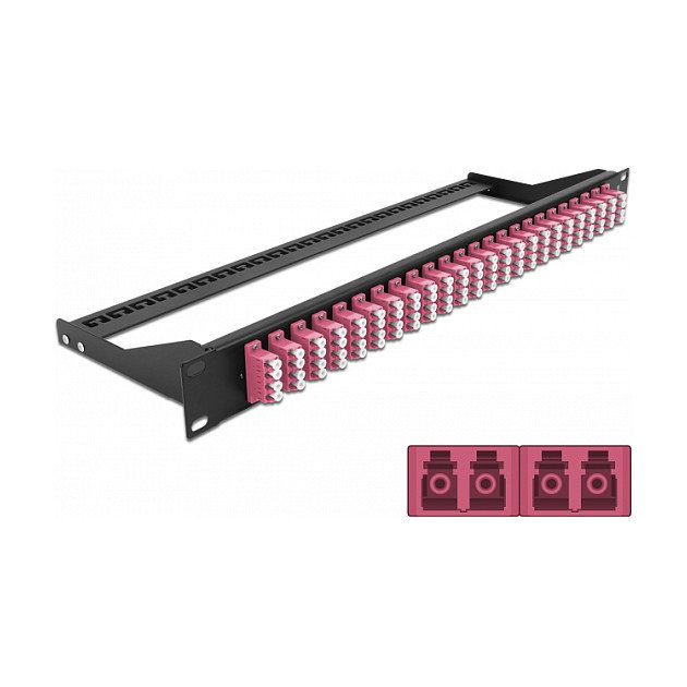 DeLOCK Panel de parches de fibra 19″ 24 puertos LC Quad violeta DeLOCK Panel de parches de fibra 19″ 24 puertos LC Quad violeta