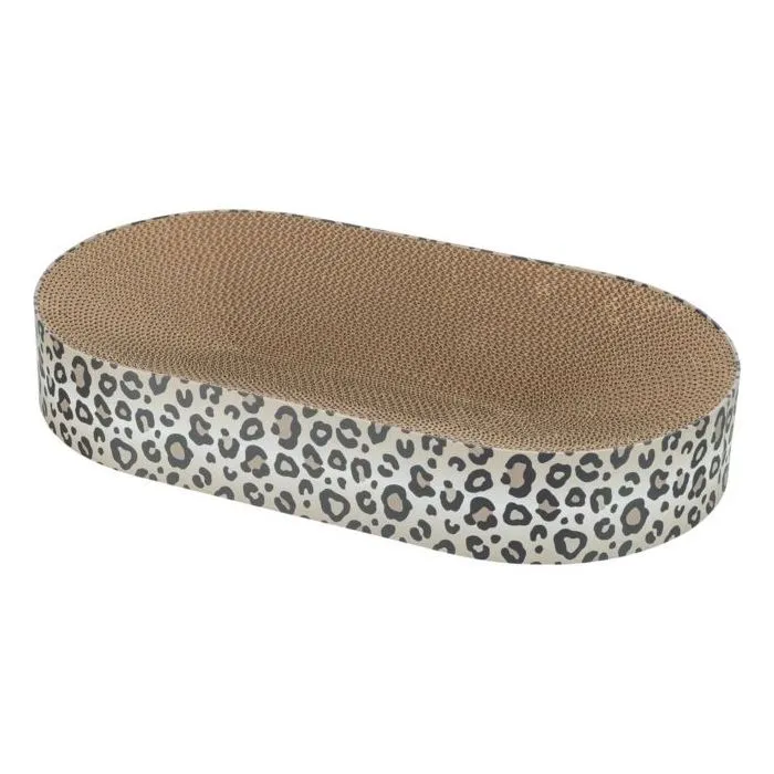 Trixie Cama Rascador para Gatos Leopardo TRI4011905838069, de Cartón, 63 * 35 * 10 cm, Estampado Crema