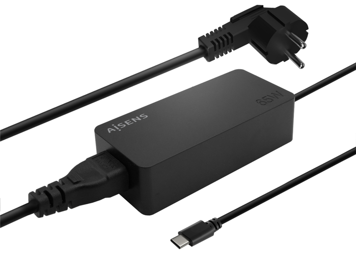 Aisens Cargador 65W PD3.0 con USB-C y Cable 1.8m Negro Aisens Cargador 65W PD3.0 con USB-C y Cable 1.8m Negro