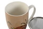 DKD Home Decor Taza para Infusiones Boho Terracota Beige Porcelana 380ml 2 Unidades