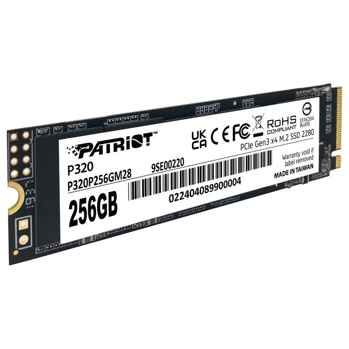 Patriot M.2 256GB P320 PCIe 3.0 2200MB/s Lectura 1200MB/s Escritura NVMe 2280 PE996