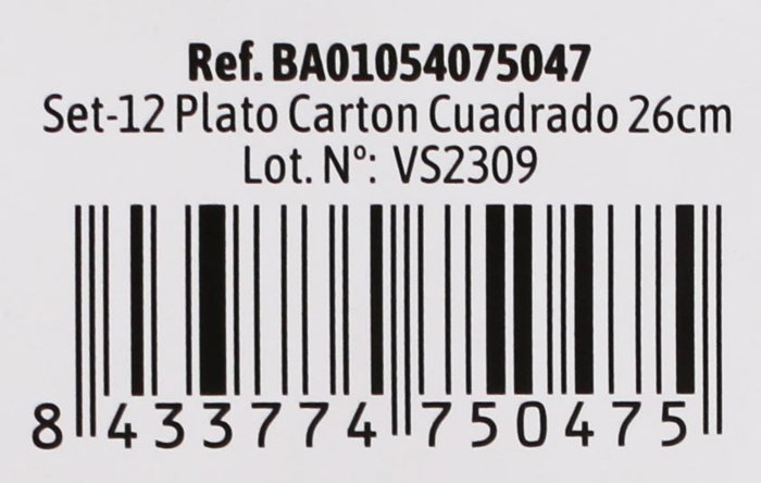 Algon Set 12 Platos Cuadrados para Soja 26 cm (36 Unidades)