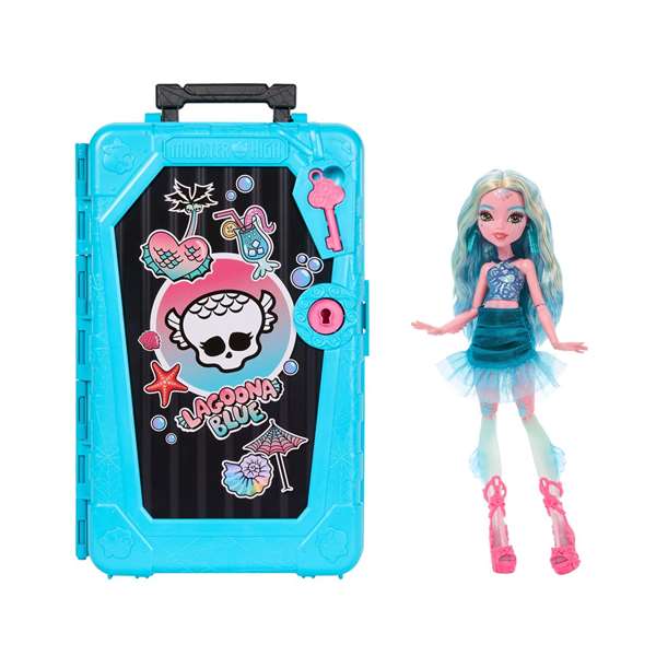 Mattel Muñeca Monster High Skulltimate Secrets Series 7 Lagoona Blue con más de 19 sorpresas