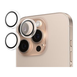 PanzerGlass Protector de Cristal Templado Hoops para Cámara de iPhone 16 Pro / 16 Pro Max, Transparente, Resistente a Golpes y Rayones, Incluye Kit de Limpieza, 1 Unidad