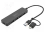 Digitus Hub USB 3.0 4 Puertos Slim con Adaptador USB-C