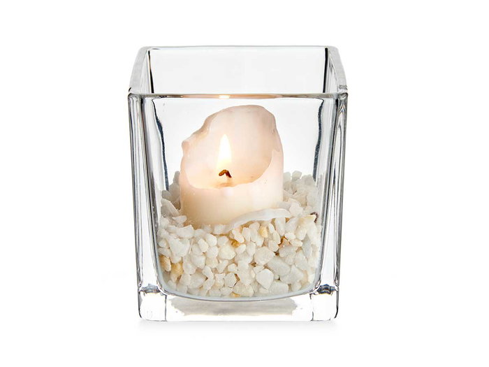 GIFTDECOR Portavelas de Cristal 8x8 Transparente Pack de 36