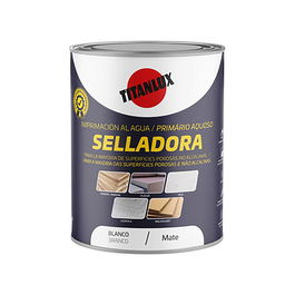 Titan Imprimación al Agua Blanco Mate 750 ml para Madera y Superficies Porosas