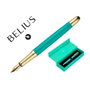 Belius Pluma Soiree Azul marino y dorado con tinta azul