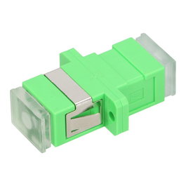 Extralink Adaptador SC/APC Single Mode Simplex con Tapones Antipolvo Verdes de Acrilonitrilo Uncoated