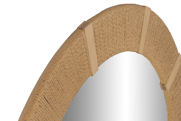 DKD Home Decor Espejo de Ratán y MDF Natural 90x90 cm DKD Home Decor Espejo de Ratán y MDF Natural 90x90 cm