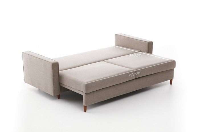 Atelier Del Sofa Sofá-Cama 3 Plazas Crema 210cm