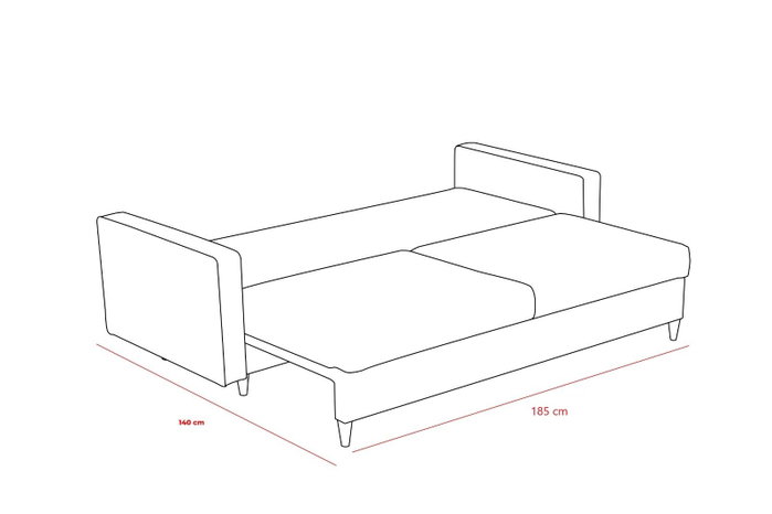 Atelier Del Sofa Sofá-Cama 3 Plazas Crema 210cm