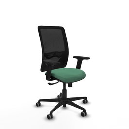 PIQUERAS Y CRESPO Silla de oficina Zulema con mecanismo Sincro, Verde esmeralda y Negro