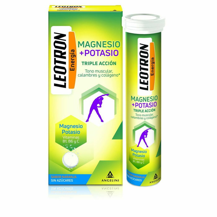 Leotron Energía Magnesio + Potasio Triple Acción sabor Naranja, 36 unidades