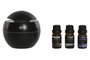 DKD Home Decor Set de 4 Difusores de Aroma con Humidificador USB y Aceites, Negro