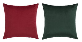 DKD Home Decor Funda Navidad Tradicional Jacquard Burdeos Verde 45 x 45 cm (4 Unidades)