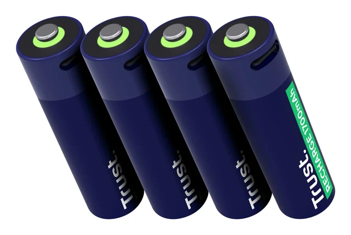 Trust Pack de 4 Pilas AA Recargables 25631 con USB-C