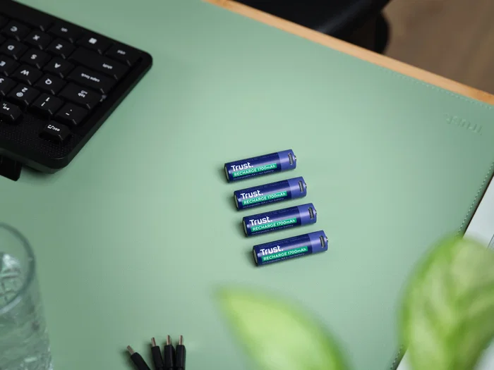 Trust Pack de 4 Pilas AA Recargables 25631 - 1700 mAh con Carga por USB-C (Hasta 800 ciclos, Blister)