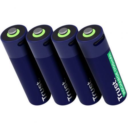 Trust 25631 Pack de 4 Pilas AA Recargables USB-C