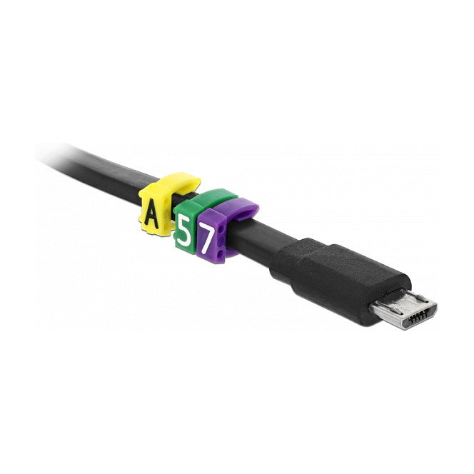 DeLOCK 18303 Clips marcadores de cables A-Z Amarillo 260 piezas