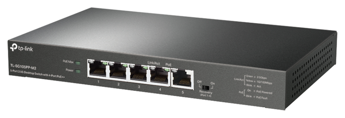 TP-Link TL-SG105PP-M2 Switch de 5 puertos 2.5G con 4 puertos PoE++