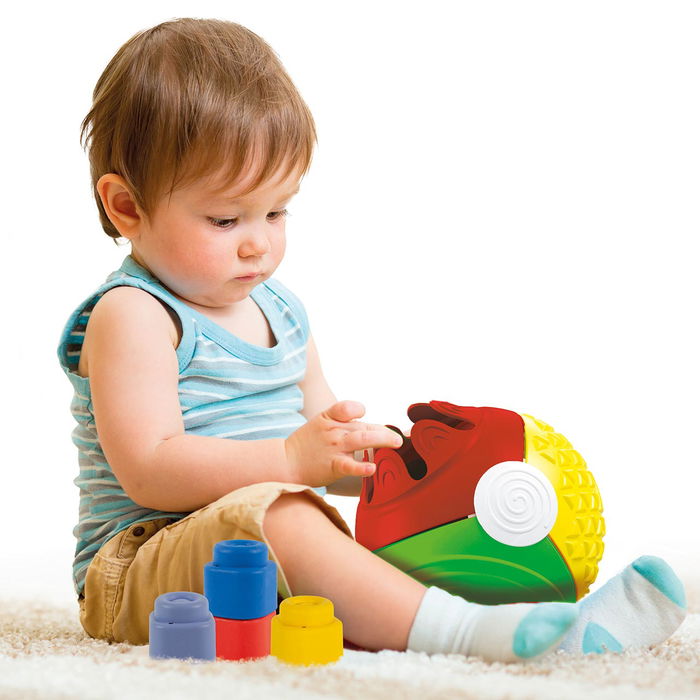 Clementoni Pelota Sensorial 17689 Clemmy con Bloques Blanditos para Bebés +6 Meses