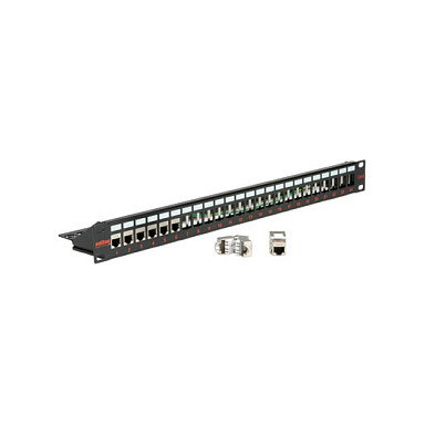 ROLINE Panel de parches Keystone STP Cat. 6 de 19 pulgadas, 24 puertos, Negro ROLINE Panel de parches Keystone STP Cat. 6 de 19 pulgadas, 24 puertos, Negro